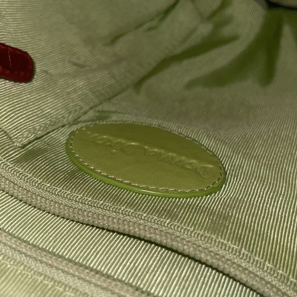 Donna Dixon genuine leather brown rust crocodile print handbag vintage - Picture 9 of 9